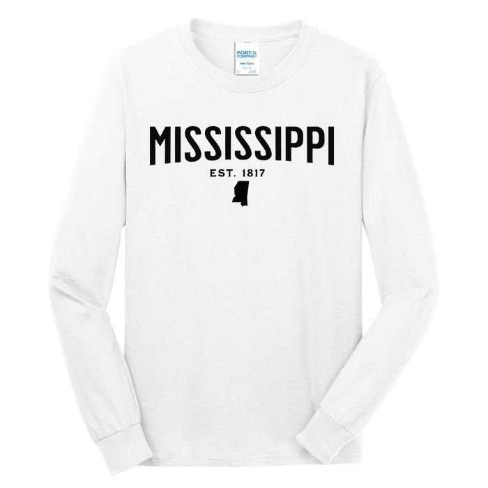 Mississippi Minimalist Autumn Fall Cool Apparel Clothing Top Tall Long Sleeve T-Shirt