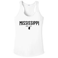 Mississippi Minimalist Autumn Fall Cool Apparel Clothing Top Ladies PosiCharge Competitor Racerback Tank