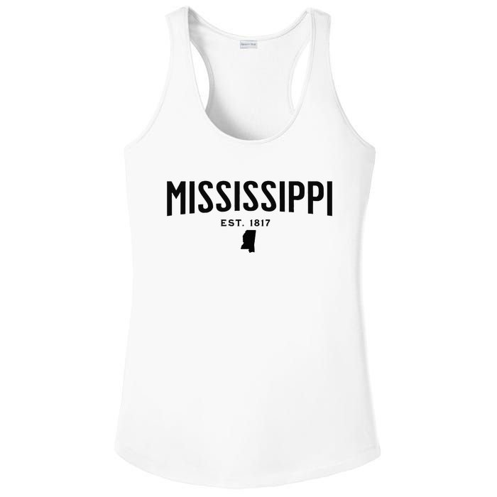 Mississippi Minimalist Autumn Fall Cool Apparel Clothing Top Ladies PosiCharge Competitor Racerback Tank