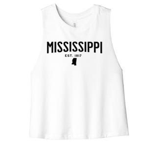 Mississippi Minimalist Autumn Fall Cool Apparel Clothing Top Women's Racerback Cropped Tank