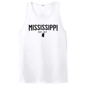 Mississippi Minimalist Autumn Fall Cool Apparel Clothing Top PosiCharge Competitor Tank