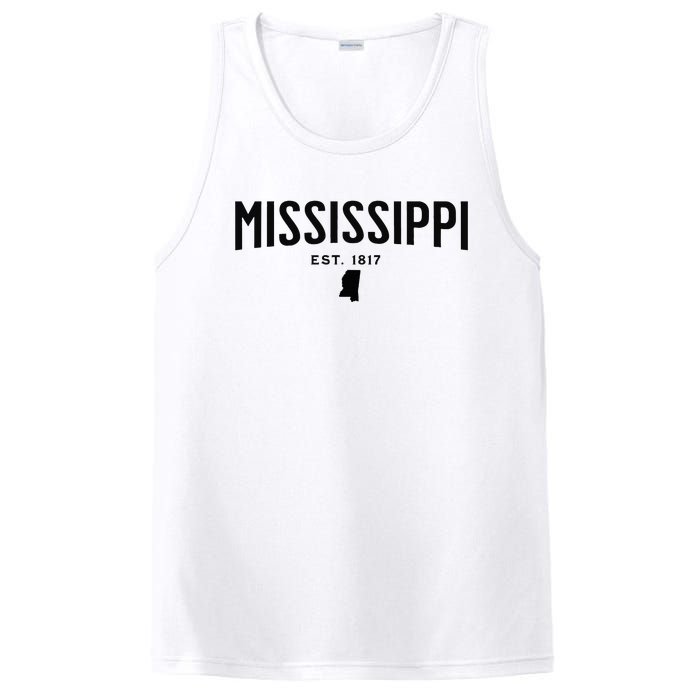 Mississippi Minimalist Autumn Fall Cool Apparel Clothing Top PosiCharge Competitor Tank