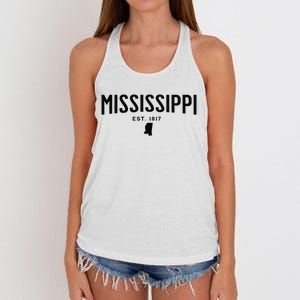 Mississippi Minimalist Autumn Fall Cool Apparel Clothing Top Women's Knotted Racerback Tank