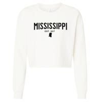 Mississippi Minimalist Autumn Fall Cool Apparel Clothing Top Cropped Pullover Crew