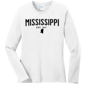 Mississippi Minimalist Autumn Fall Cool Apparel Clothing Top Ladies Long Sleeve Shirt