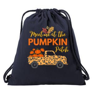 Meet Me At The Pumpkin Patch Thanksgiving Fall Pumpkin Gift Drawstring Bag