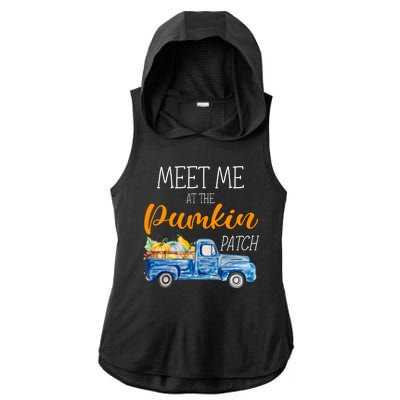 Meet Me At The Pumpkin Patch Cute Halloween Ladies PosiCharge Tri-Blend Wicking Draft Hoodie Tank