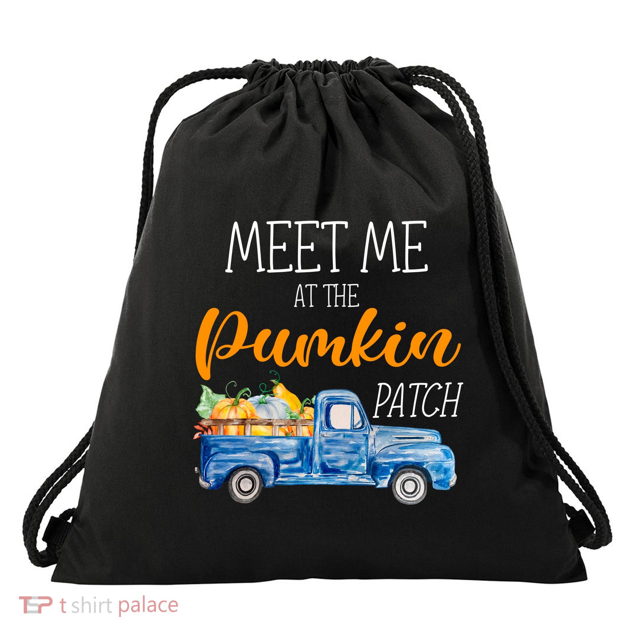 Meet Me At The Pumpkin Patch Cute Halloween Drawstring Bag