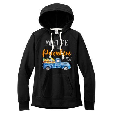 Meet Me At The Pumpkin Patch Cute Halloween Women's Fleece Hoodie