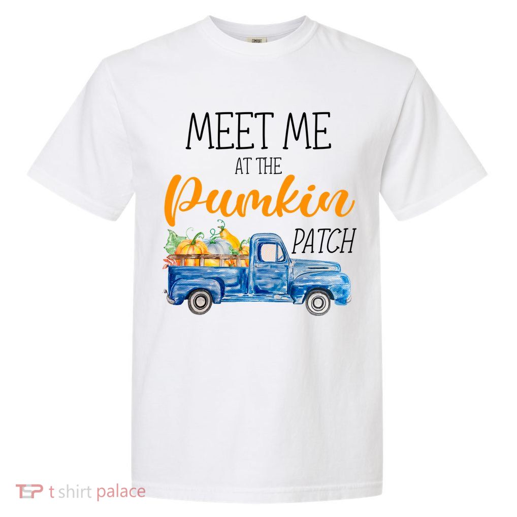 Meet Me At The Pumpkin Patch Cute Halloween Garment-Dyed Heavyweight T-Shirt