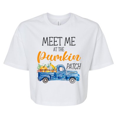 Meet Me At The Pumpkin Patch Cute Halloween Bella+Canvas Jersey Crop Tee