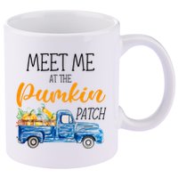 Meet Me At The Pumpkin Patch Cute Halloween 11oz C Handle Ceramic Mug
