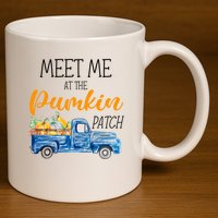Meet Me At The Pumpkin Patch Cute Halloween 11oz C Handle Ceramic Mug