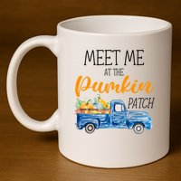 Meet Me At The Pumpkin Patch Cute Halloween 11oz C Handle Ceramic Mug