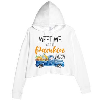 Meet Me At The Pumpkin Patch Cute Halloween Crop Fleece Hoodie