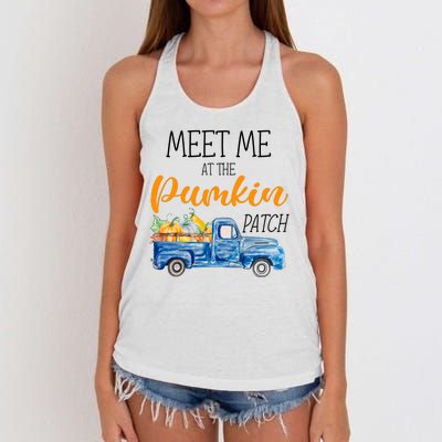 Meet Me At The Pumpkin Patch Cute Halloween Women's Knotted Racerback Tank