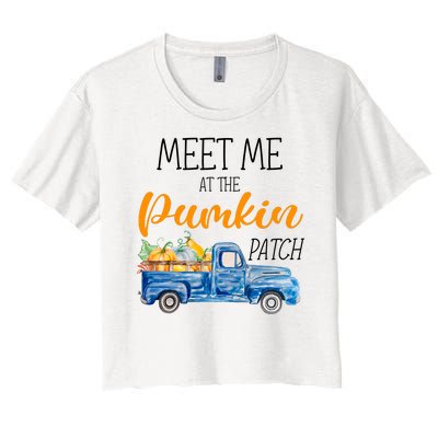 Meet Me At The Pumpkin Patch Cute Halloween Women's Crop Top Tee