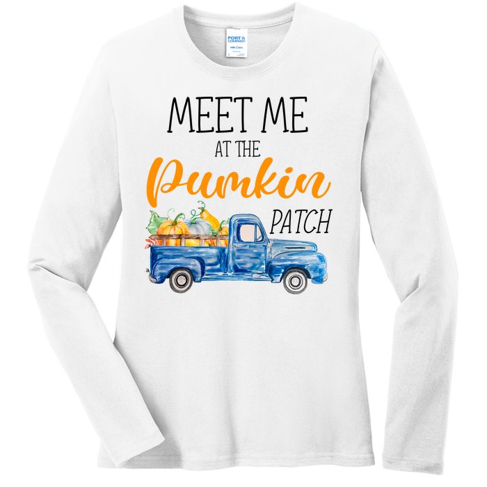 Meet Me At The Pumpkin Patch Cute Halloween Ladies Long Sleeve Shirt