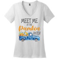 Meet Me At The Pumpkin Patch Cute Halloween Women's V-Neck T-Shirt