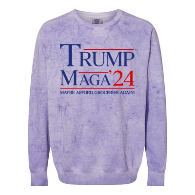 Maga Maybe Afford Groceries Again Colorblast Crewneck Sweatshirt