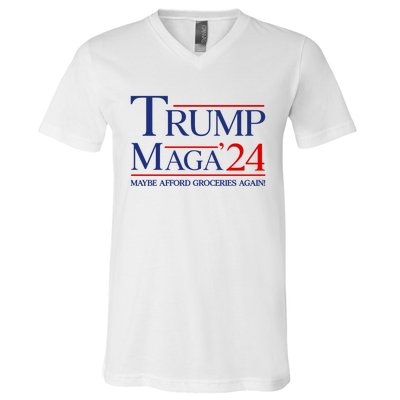 Maga Maybe Afford Groceries Again V-Neck T-Shirt