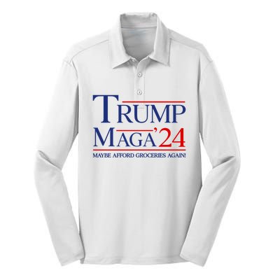 Maga Maybe Afford Groceries Again Silk Touch Performance Long Sleeve Polo