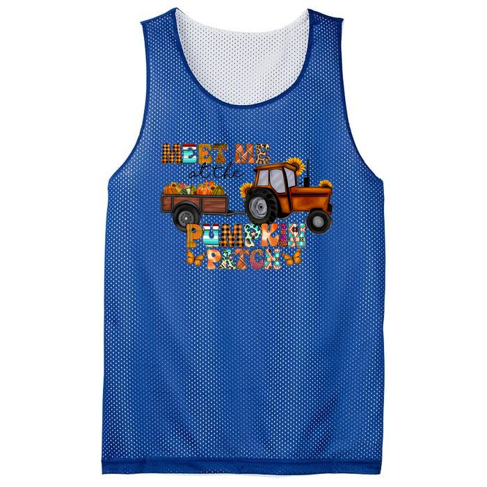 Meet Me At The Pumpkin Patch Truck Autumn Fall Thanksgiving Meaningful Gift Mesh Reversible Basketball Jersey Tank