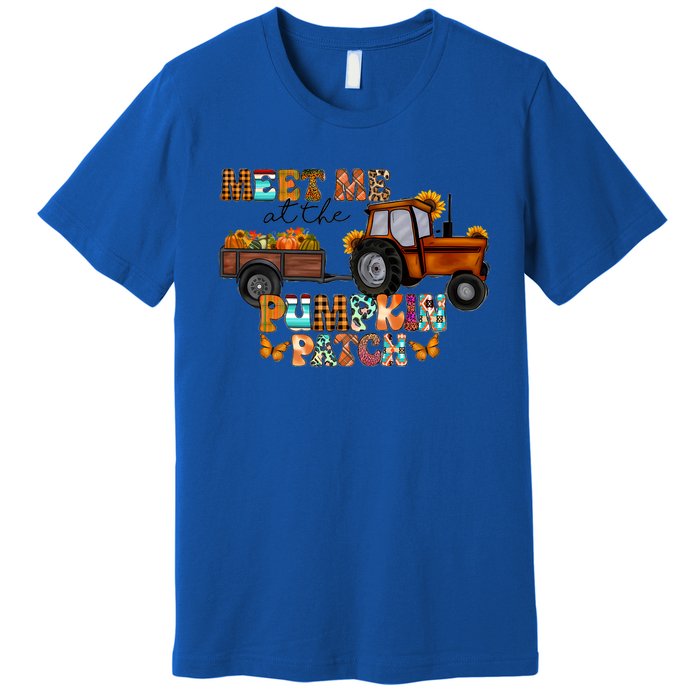 Meet Me At The Pumpkin Patch Truck Autumn Fall Thanksgiving Meaningful Gift Premium T-Shirt