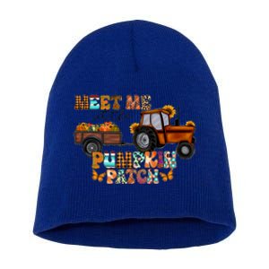 Meet Me At The Pumpkin Patch Truck Autumn Fall Thanksgiving Meaningful Gift Short Acrylic Beanie