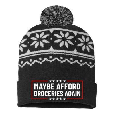 Maga Maybe Afford Groceries Again USA-Made Snowflake Beanie