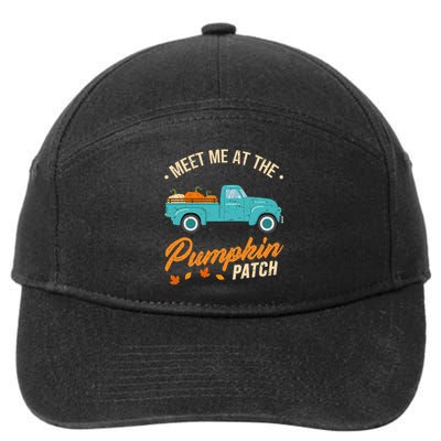 Meet Me At The Pumpkin Patch Truck Halloween Hello Fall 2024 7-Panel Snapback Hat