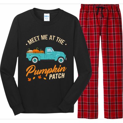 Meet Me At The Pumpkin Patch Truck Halloween Hello Fall 2024 Long Sleeve Pajama Set