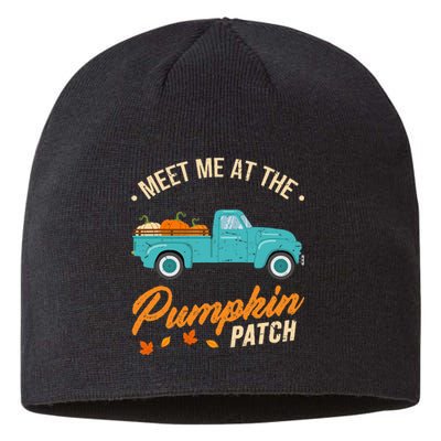 Meet Me At The Pumpkin Patch Truck Halloween Hello Fall 2024 Sustainable Beanie