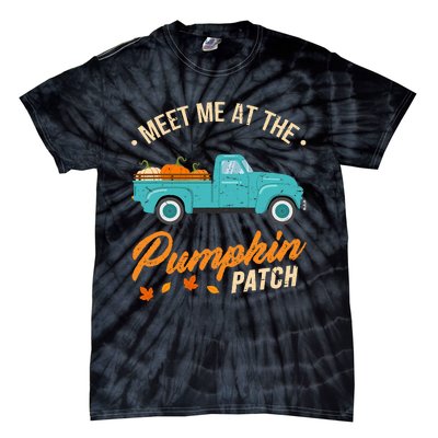 Meet Me At The Pumpkin Patch Truck Halloween Hello Fall 2024 Tie-Dye T-Shirt