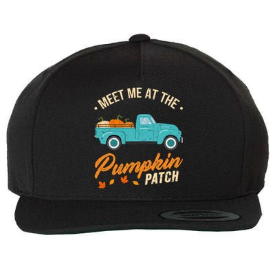 Meet Me At The Pumpkin Patch Truck Halloween Hello Fall 2024 Wool Snapback Cap