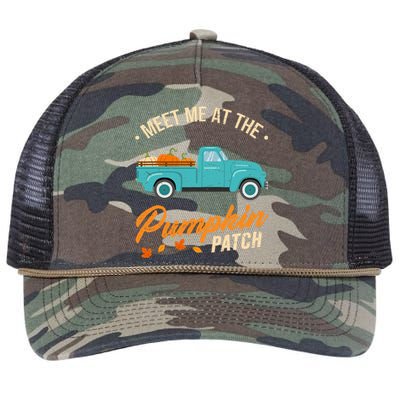 Meet Me At The Pumpkin Patch Truck Halloween Hello Fall 2024 Retro Rope Trucker Hat Cap