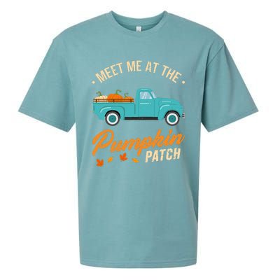 Meet Me At The Pumpkin Patch Truck Halloween Hello Fall 2024 Sueded Cloud Jersey T-Shirt