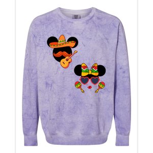 Mexican Mickey And Minnie Cinco De Mayo Couple Colorblast Crewneck Sweatshirt