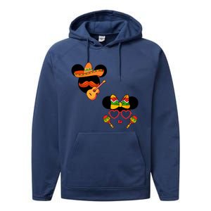 Mexican Mickey And Minnie Cinco De Mayo Couple Performance Fleece Hoodie