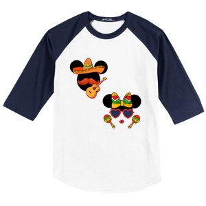 Mexican Mickey And Minnie Cinco De Mayo Couple Baseball Sleeve Shirt