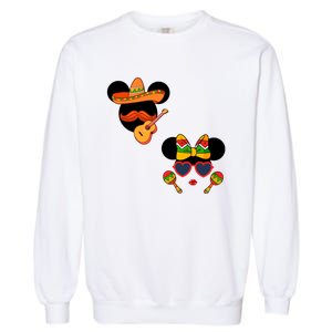 Mexican Mickey And Minnie Cinco De Mayo Couple Garment-Dyed Sweatshirt