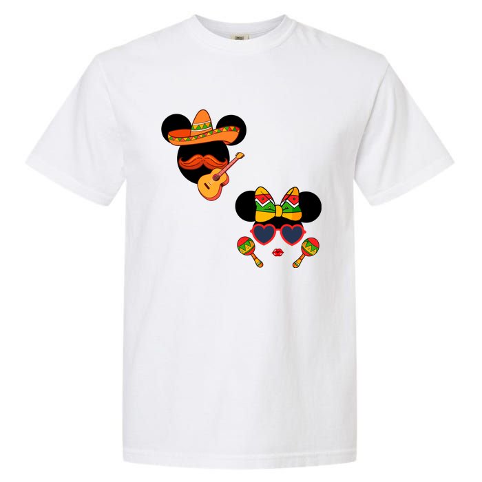 Mexican Mickey And Minnie Cinco De Mayo Couple Garment-Dyed Heavyweight T-Shirt