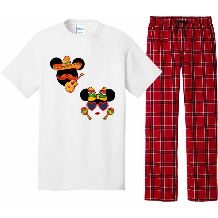 Mexican Mickey And Minnie Cinco De Mayo Couple Pajama Set