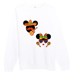 Mexican Mickey And Minnie Cinco De Mayo Couple Premium Crewneck Sweatshirt