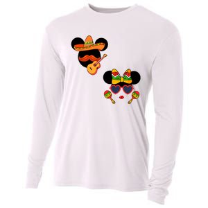 Mexican Mickey And Minnie Cinco De Mayo Couple Cooling Performance Long Sleeve Crew