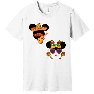 Mexican Mickey And Minnie Cinco De Mayo Couple Premium T-Shirt