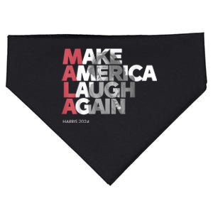 Mala Make America Laugh Again 2024 Kamala Harris President USA-Made Doggie Bandana