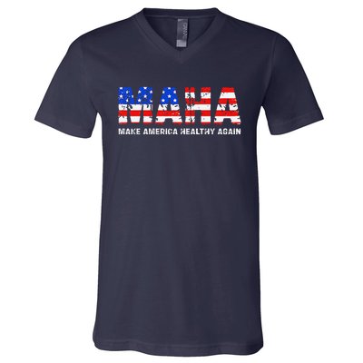 Maha Make America Healthy Again Us Patriotic 4th Of July V-Neck T-Shirt