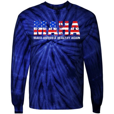 Maha Make America Healthy Again Us Patriotic 4th Of July Tie-Dye Long Sleeve Shirt