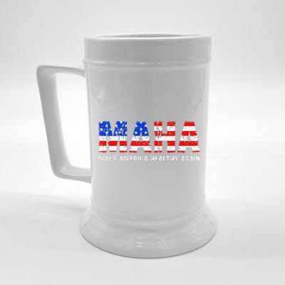 Maha Make America Healthy Again Us Patriotic 4th Of July Beer Stein